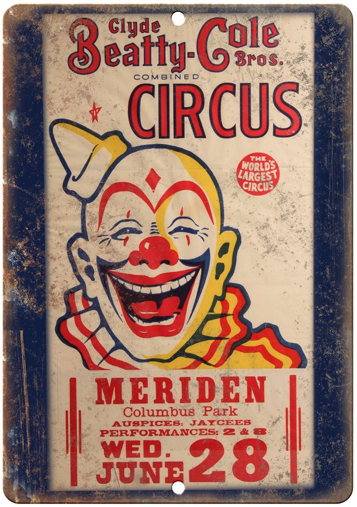 Clyde Beatty Cole Bros Circus Poster Metal Sign