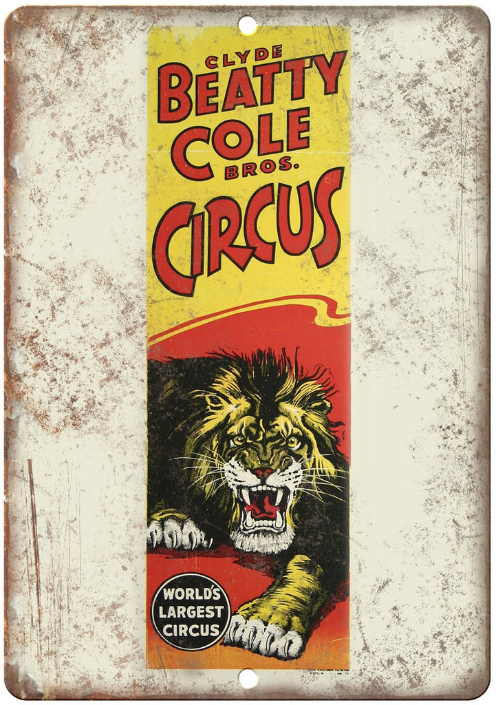 Beatty Cole Bros Circus Poster Ad  Metal Sign
