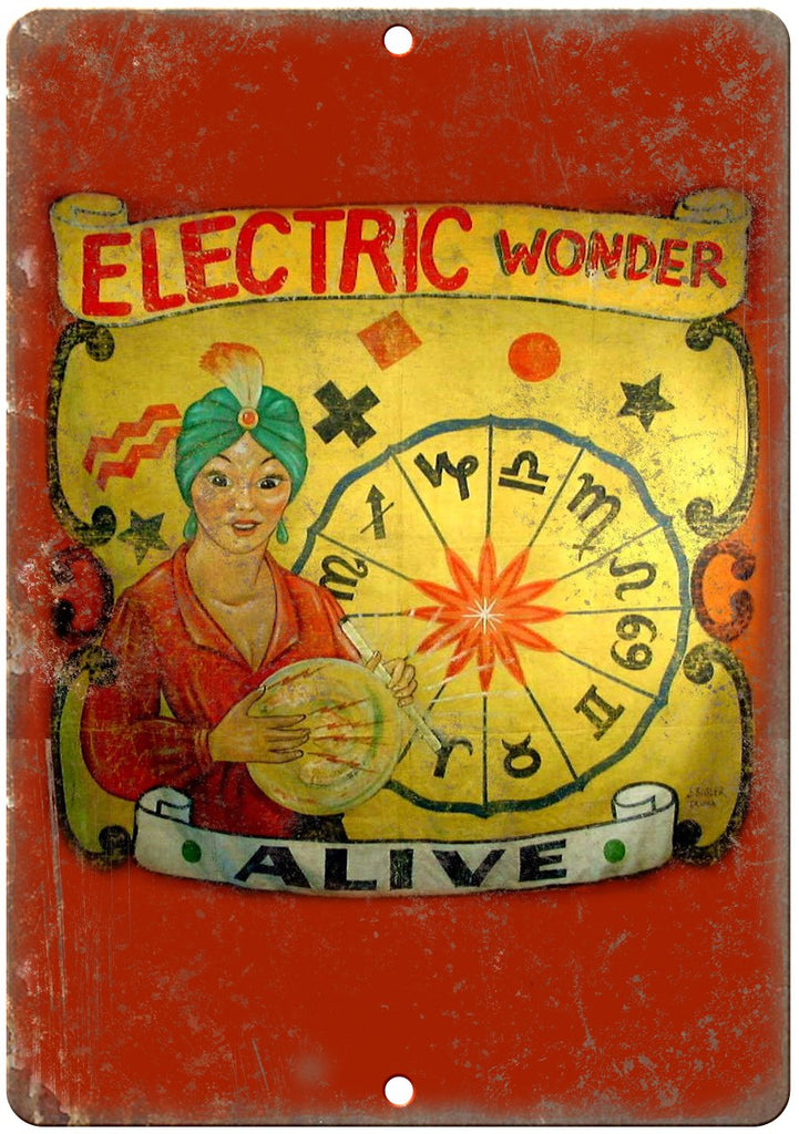 Alive Circus Carnival Electric Wonder Metal Sign