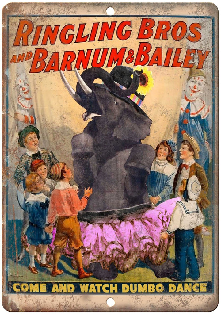Ringling Bros Barnum & Bailey Dumbo Circus Metal Sign