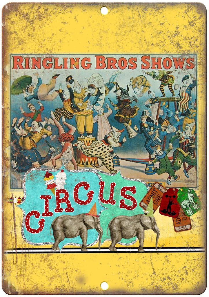 Ringling Bros Shows Circus Ad Metal Sign