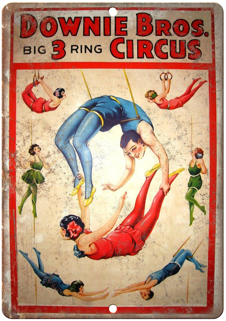 Downie Bros 3 Ring Circus Poster Metal Sign