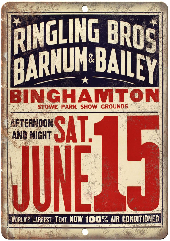Ringling Bros Barnum & Bailey Binghamton Metal Sign