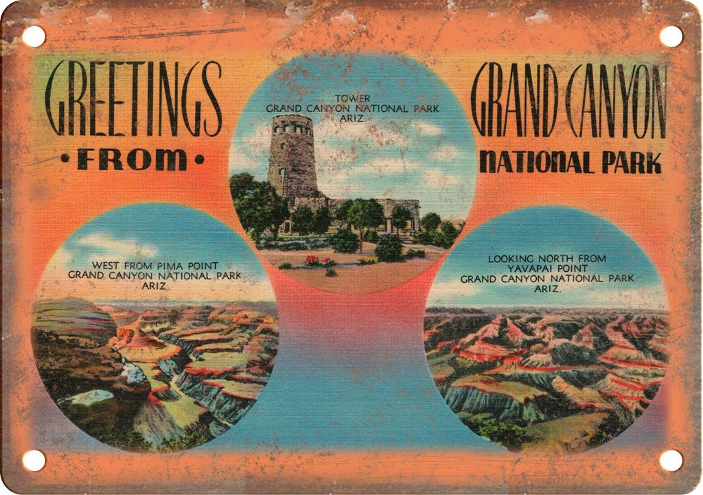 Grand Canyon National Park Greetings From Metal Sign