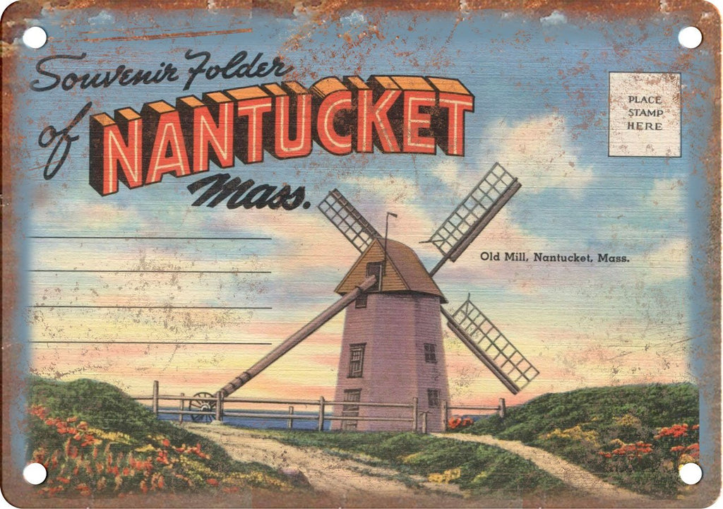 Nantucket Mass Greetings From Metal Sign