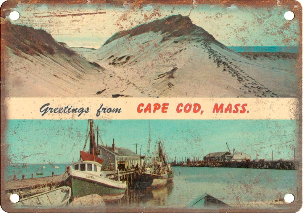 Cape Cod Mass Greetings From Metal Sign