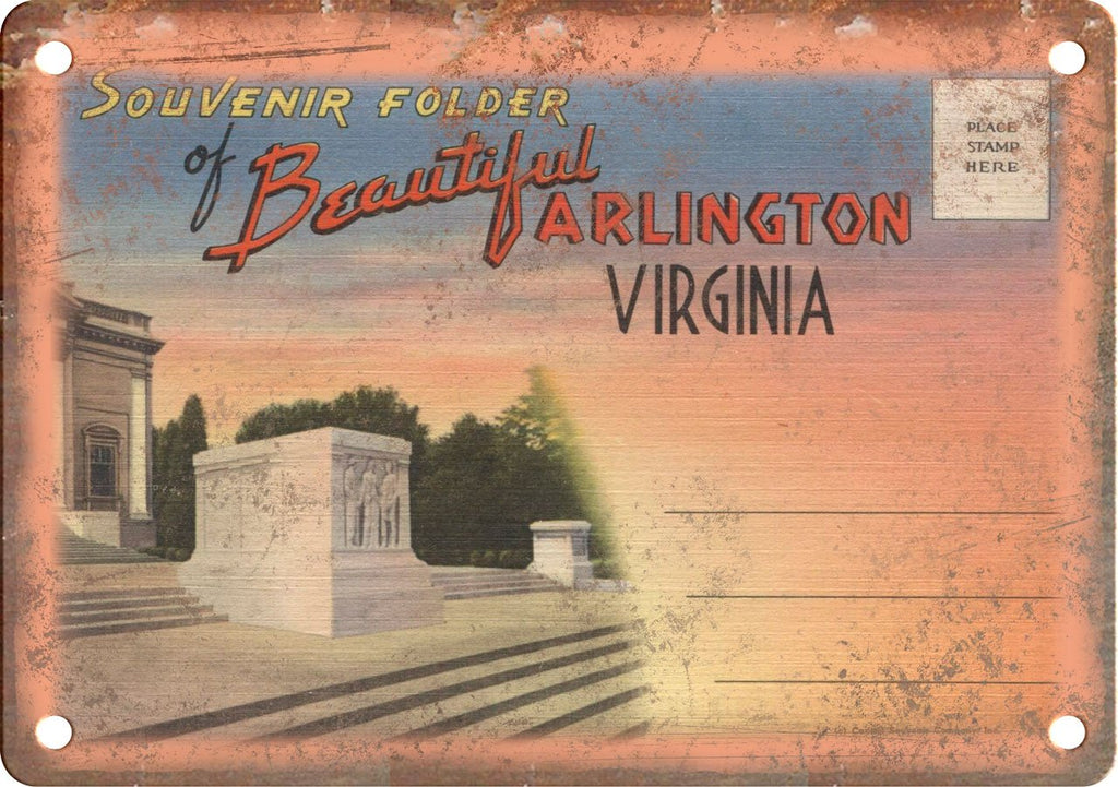Arlington Virginia Greetings From Metal Sign