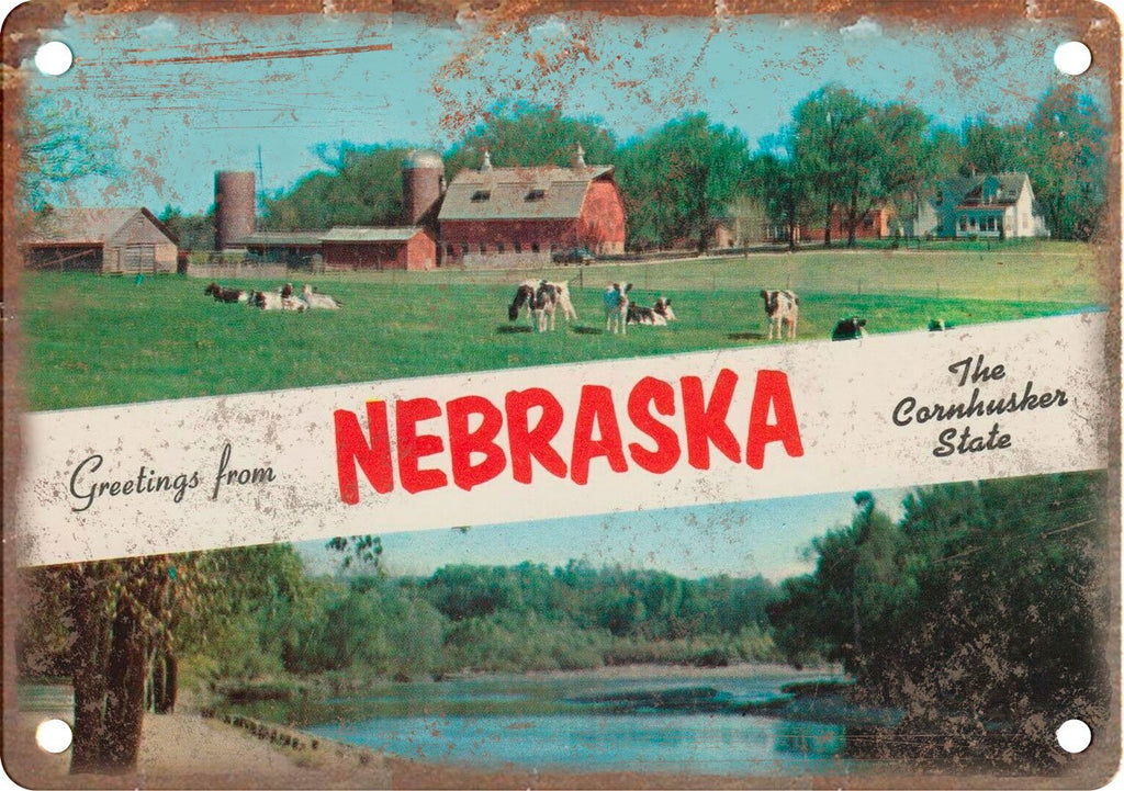 Nebraska Greetings From Metal Sign