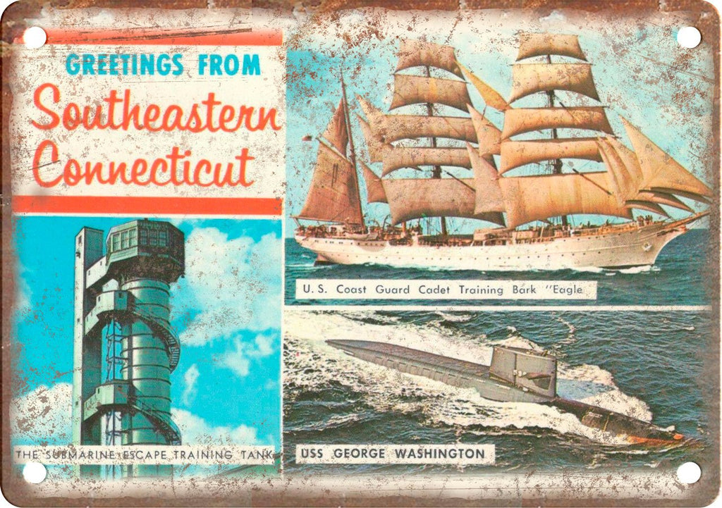 Southeastern Connecticut Greetings From Metal Sign