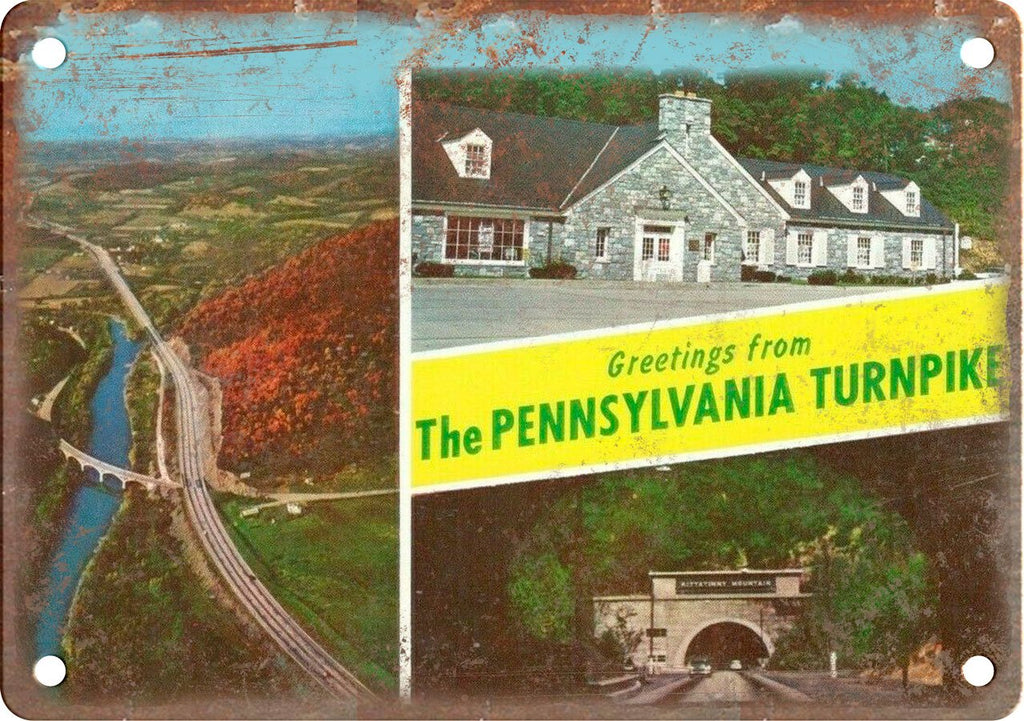 Pennsylvania Turnpike Greetings From Metal Sign