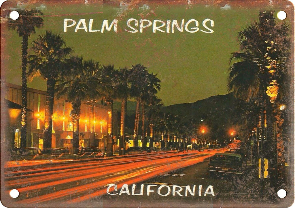 Palm Springs California Greetings From Metal Sign