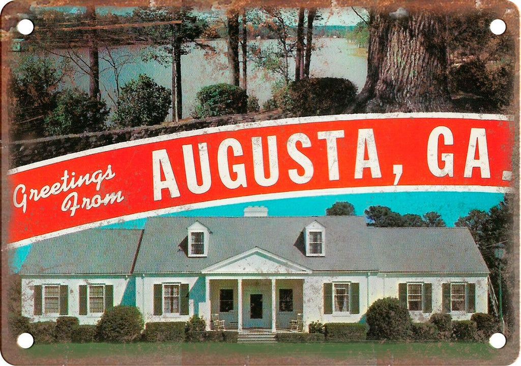 Augusta GA Greetings From Metal Sign