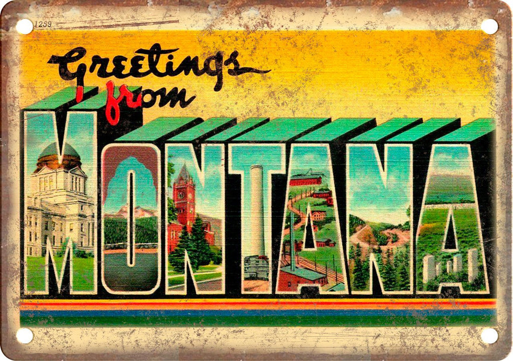 Montana Greetings From Metal Sign