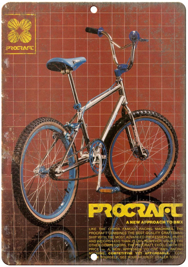 Procraft BMX Racing Freestyle Bicycle Motocross Metal Sign