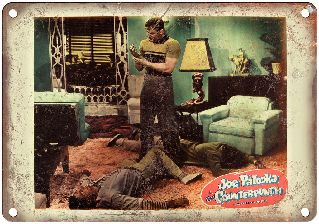 Joe Palooka Counter Punch Lobby Card Metal Sign