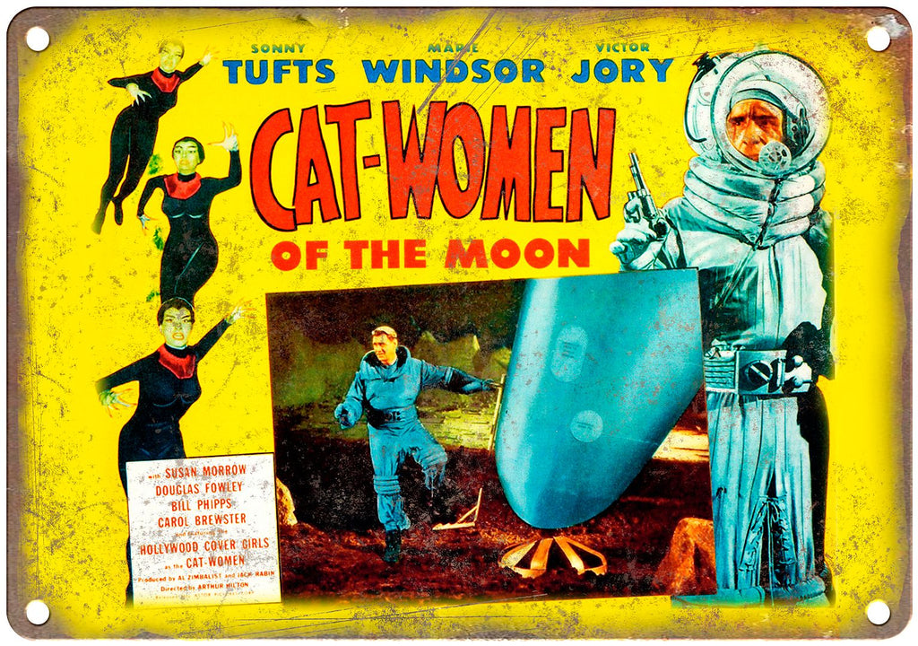 Sonny Tufts Cat Women of the Moon Metal Sign
