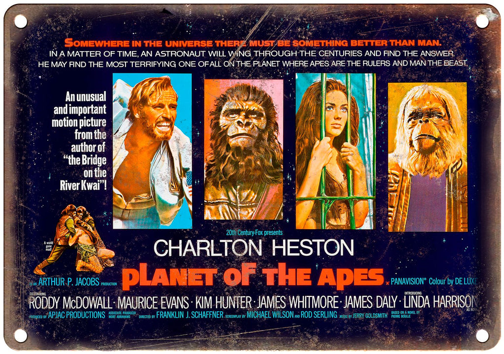 Planet of the Apes Heston Lobby Card Metal Sign