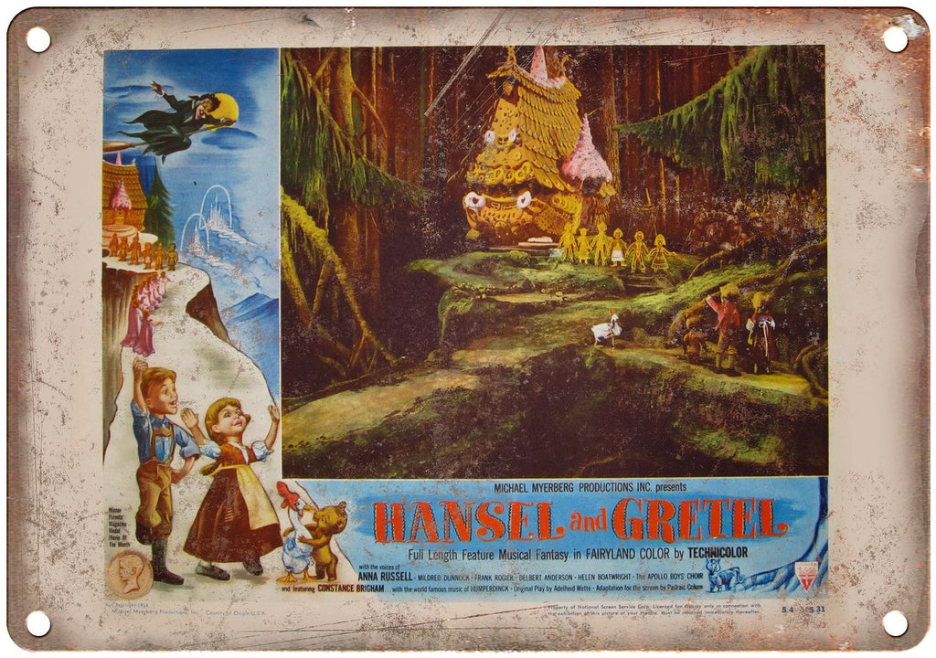 Hansel and Gretel Technicolor Lobby Card Metal Sign