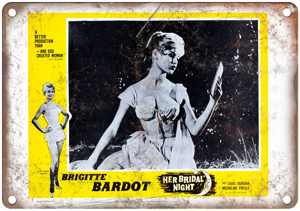 Her Bridal Night Brigitte Bardot Metal Sign