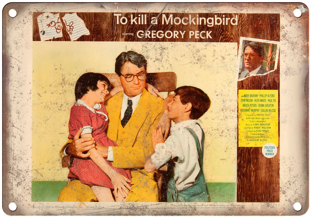 To Kill a Mockingbird Gregory Peck Metal Sign