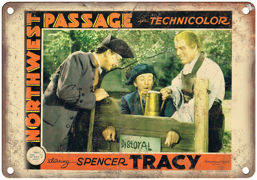 Northwest Passage Spencer Tracy Metal Sign