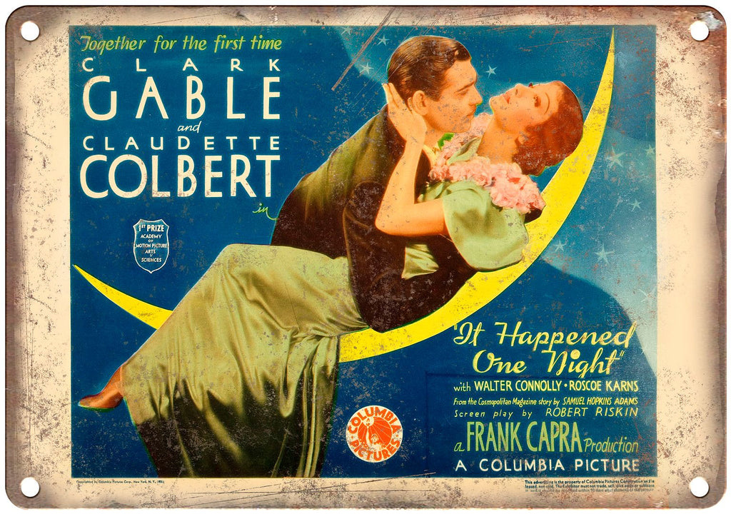 Clark Gable Claudette Colbert Metal Sign