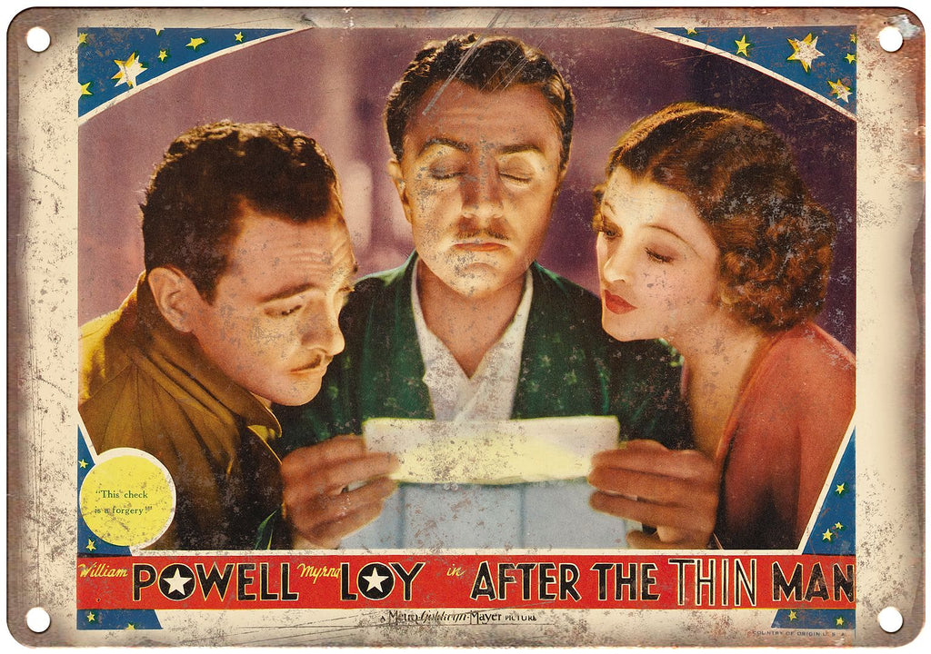 After The Thin Man Cinema Lobby Card Metal Sign