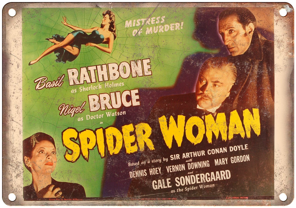 Basil Rathbone Spider Woman Lobby Card Metal Sign