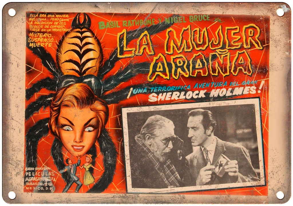 La Mujer Arana Sherlock Holmes Poster Art Metal Sign