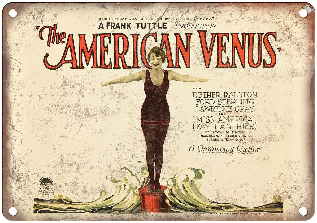 American Venus Frank Tuttle Lobby Card Metal Sign