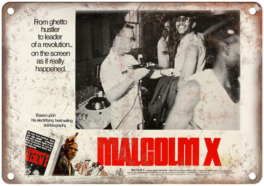Malcolm X Movie Poster Lobby Card Metal Sign
