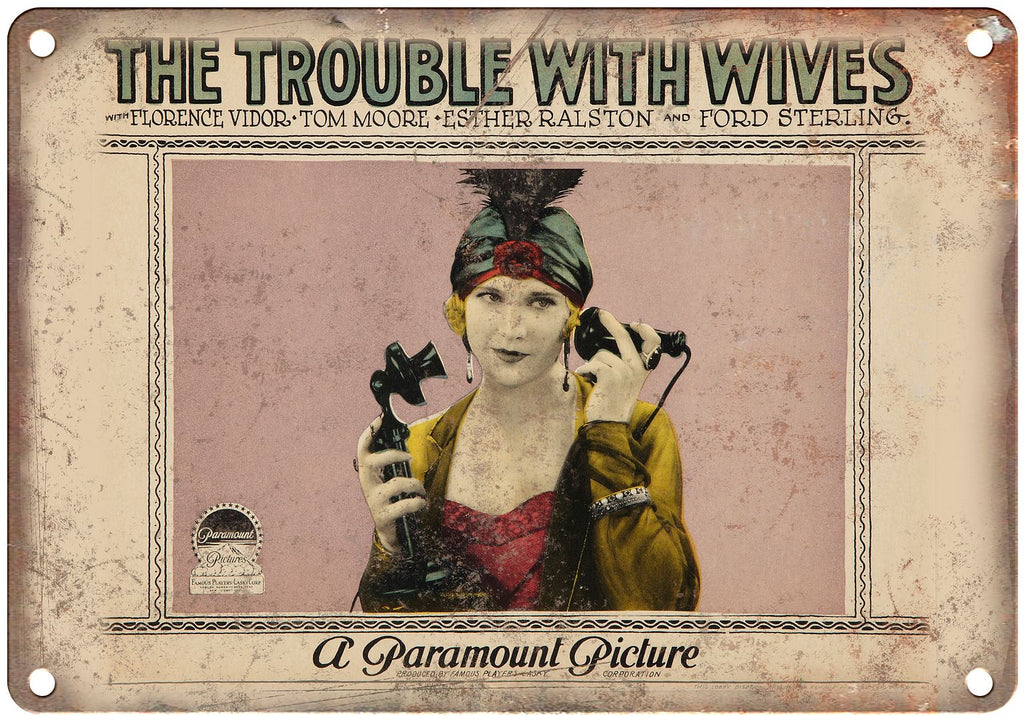 The Trouble With Wives Lobby Card Metal Sign