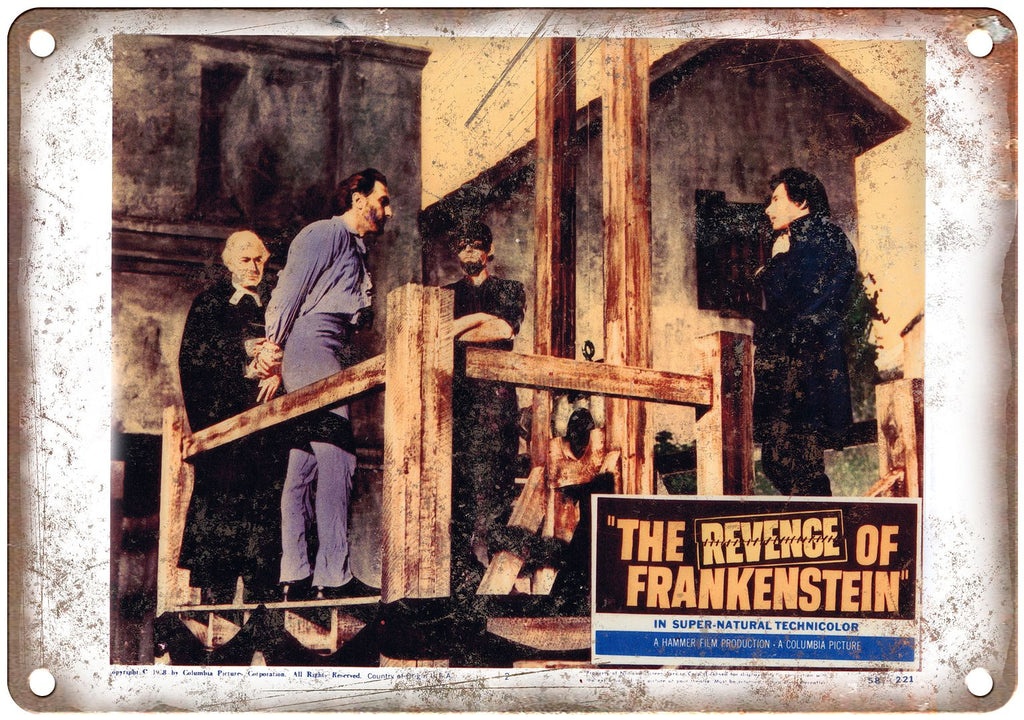 The Revenge of Frankenstein Lobby Card Metal Sign