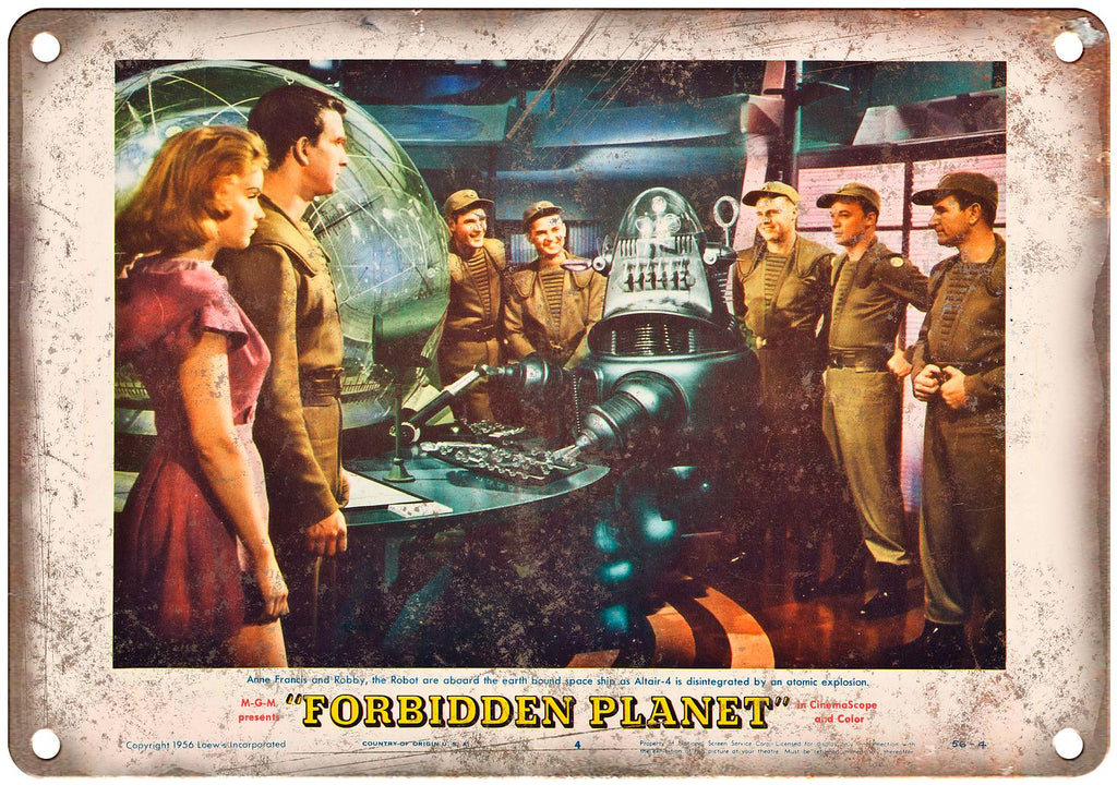 Forbidden Planet Vintage Lobby Card Metal Sign