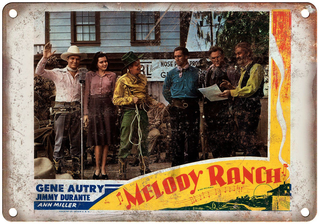 Gene Autry Melody Ranch Lobby Card Metal Sign