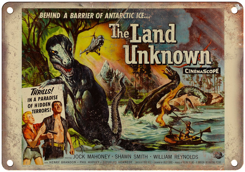 The Land Unknown CineSocpe Lobby Card Metal Sign