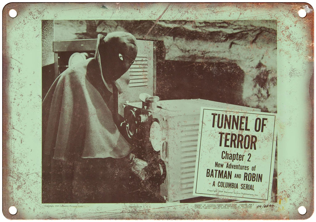 Tunnel of Terror Vintage Lobby Card Metal Sign