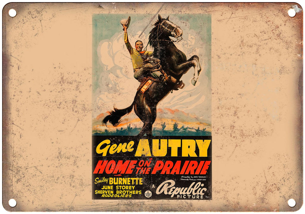 Gene Autry Home on the Prairie Lobby Card Metal Sign