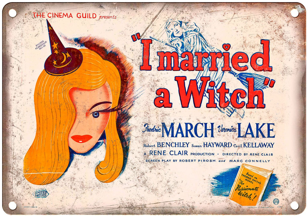 I married a witch Fredric March Lobby Card Metal Sign