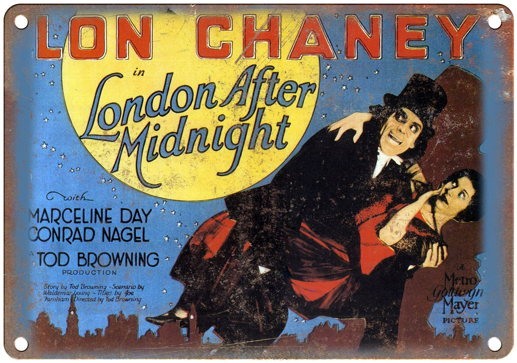 Lon Chaney London After Midnight Lobby Card Metal Sign