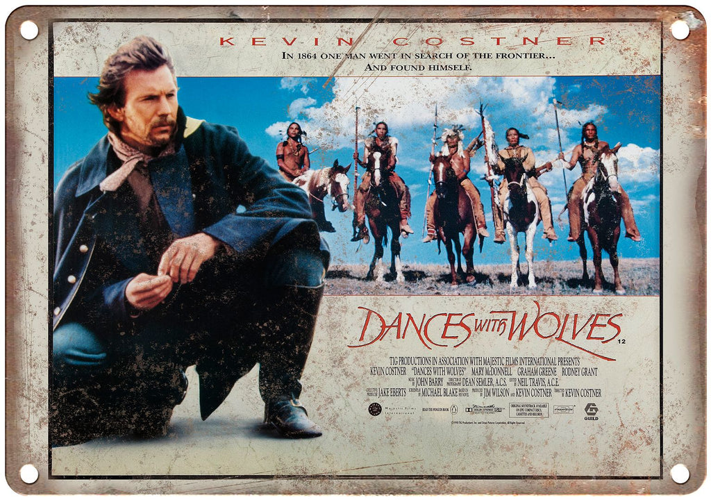 Dances with Wolves Vintage Lobby Card Metal Sign