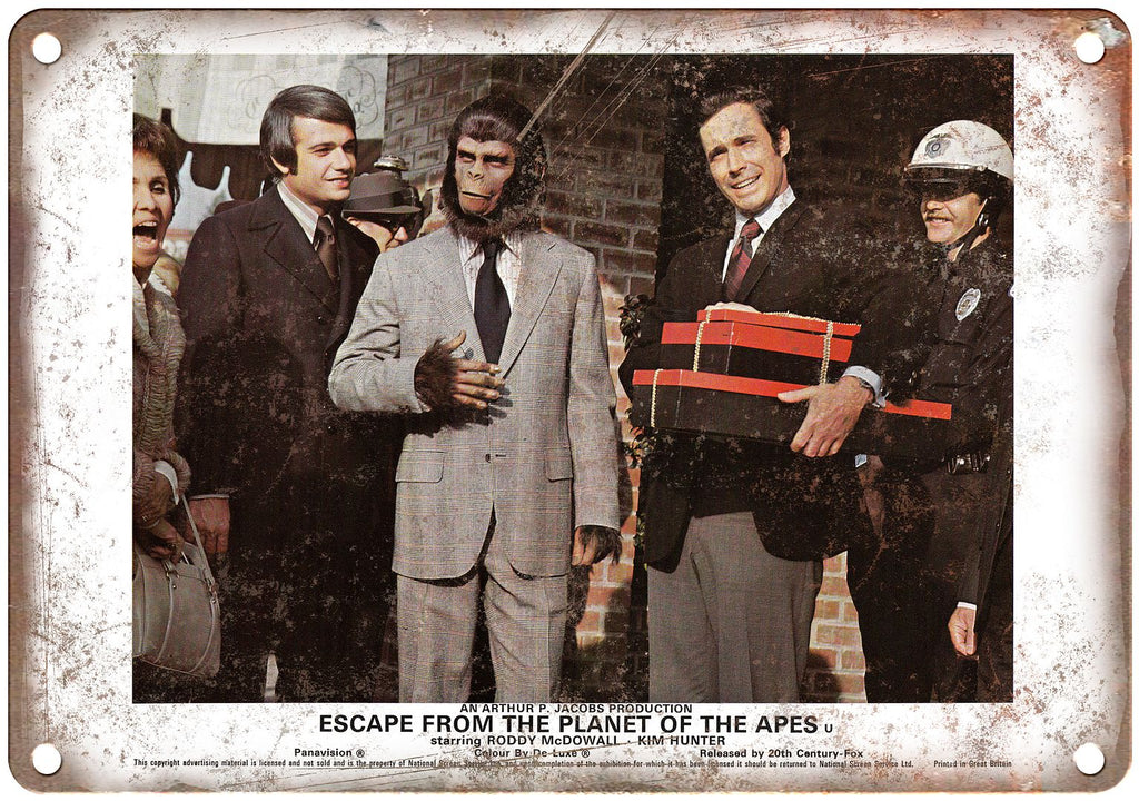Planet of the Apes Lobby Card Metal Sign