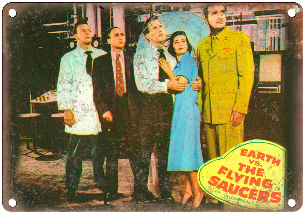 Earth Vs the Flying Saucers Lobby Card Metal Sign